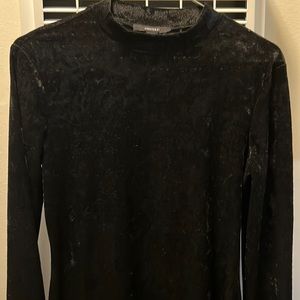 Velvet turtleneck dress with small slit on thigh, size medium